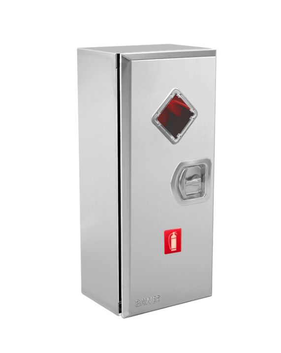 Bawer fire extinguisher box - for extinguisher Ø160mm - polished stainless steel