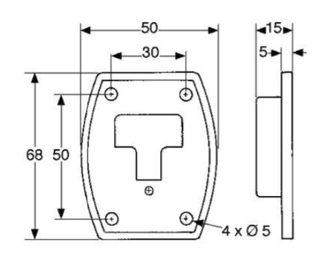 Pommier door hook holder - internal - for T hook - stainlees steel with plastic