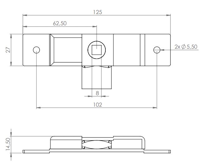 Rhiwa Quality budget latch - 27 x 125 mm - zinc-plated