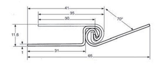 Pommier piano hinge rolled 60 x 1 x 4000 mm (WxTXL) - undrilled - stainless steel