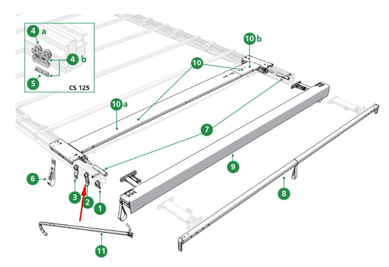Edscha canvas runner - for Edscha CS Profi I+II / ECO I+II / Lite / Hybrid