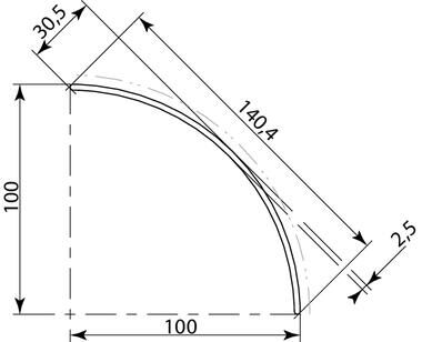 Pommier hoekstuk 513 mm hoog - voor zijbeschermingsplank 108,5 x 30 mm - aluminium
