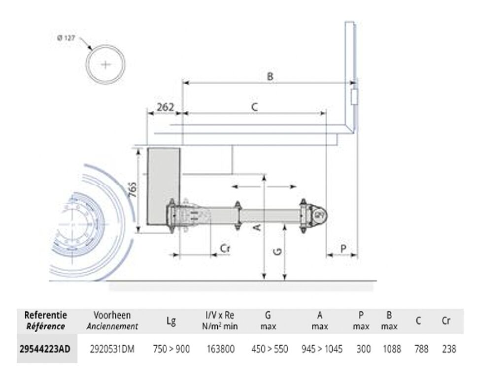 Pommier bumper XPAND P42A - hydraulic horizontal retractable + sensor - 788 mm - R58-03