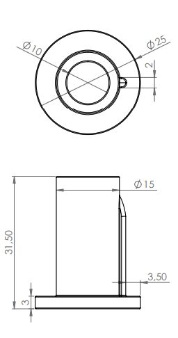 Rhiwa Quality scharnierbus - voor scharnierblad type MK4
