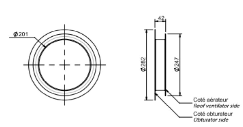 Rhiwa Quality roof spacer electric roof fan - Ø 201 mm aluminum
