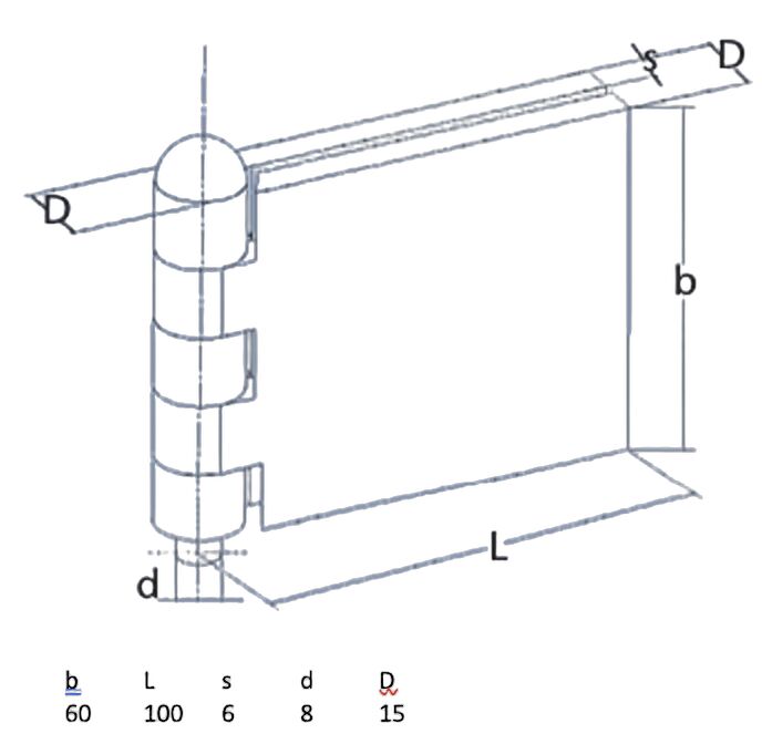 Rhiwa Quality portierscharnier 60 x 100 x 6 mm (BxLxD) - pen Ø 8 mm - blank staal