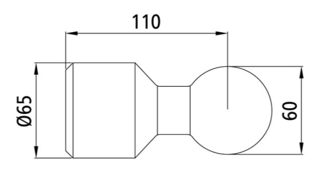 Rhiwa Quality kogelkop - Ø 60 mm - voor kipper scharnier 814000099 - ronde voet