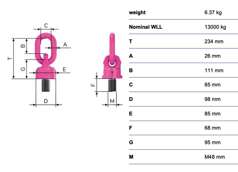 RUD VWBG 13t(16)t M48 anneau de levage