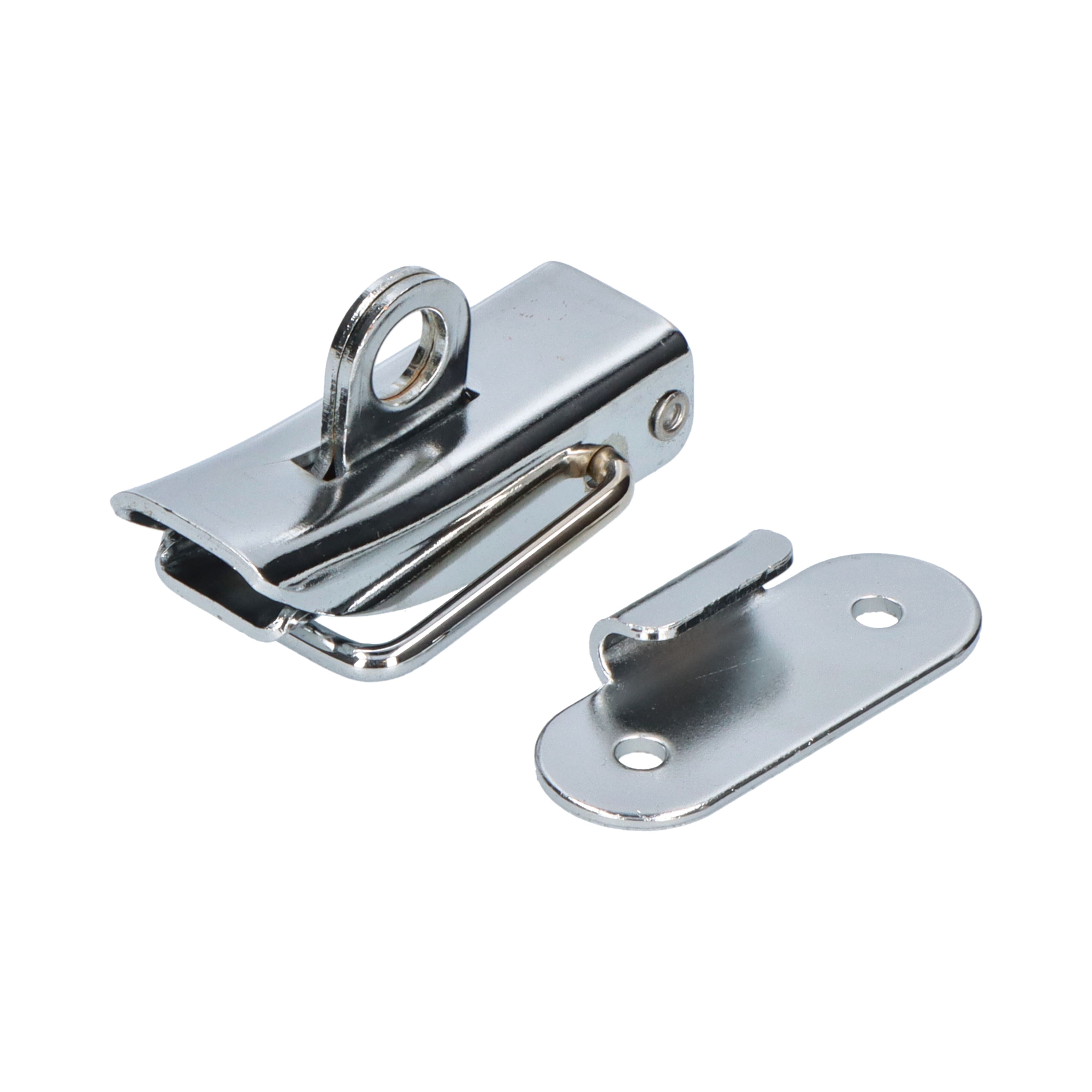 Rhiwa Quality eierkistsluiting - 68 x 24 mm - met oog - inclusief haak - verchroomd
