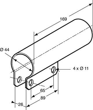 Pommier draagpijpsteun - voor pijp Ø 40-42 mm - las model - staal