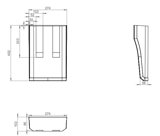 Parlok vertical mudguard 260 x 400 mm (WxH) - HDPE
