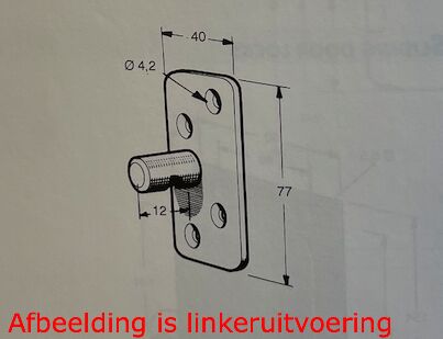 Pommier locking gear - right - for sliding door - zinc-plated