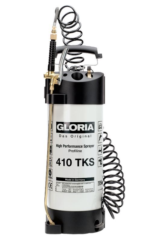 Gloria 410 TKS Profiline - pressure sprayer - oil resistant - 10 liters - compressor connection - spiral hose