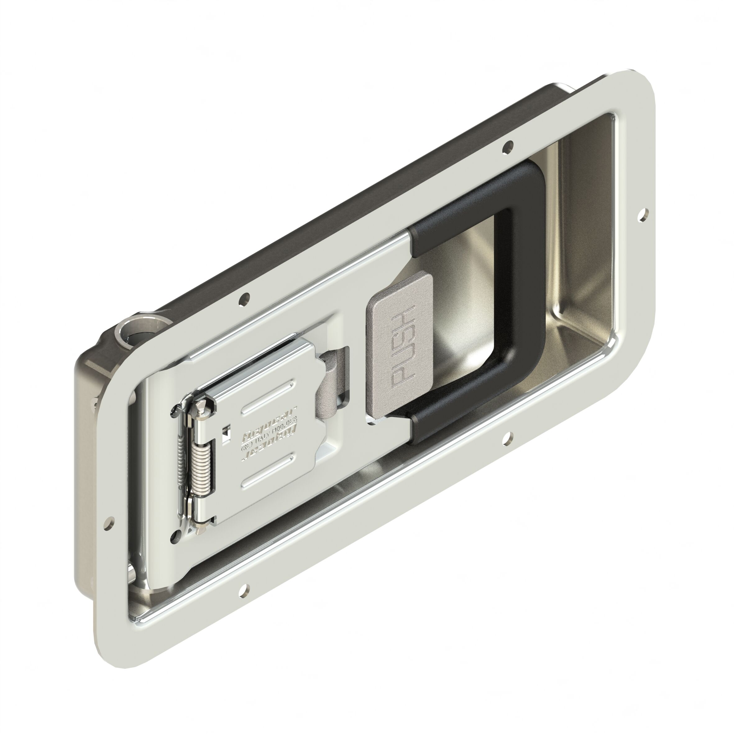 Pommier inbouwsluiting Ø 16 mm - Mini-push - inbouwdiepte 29 mm - RVS