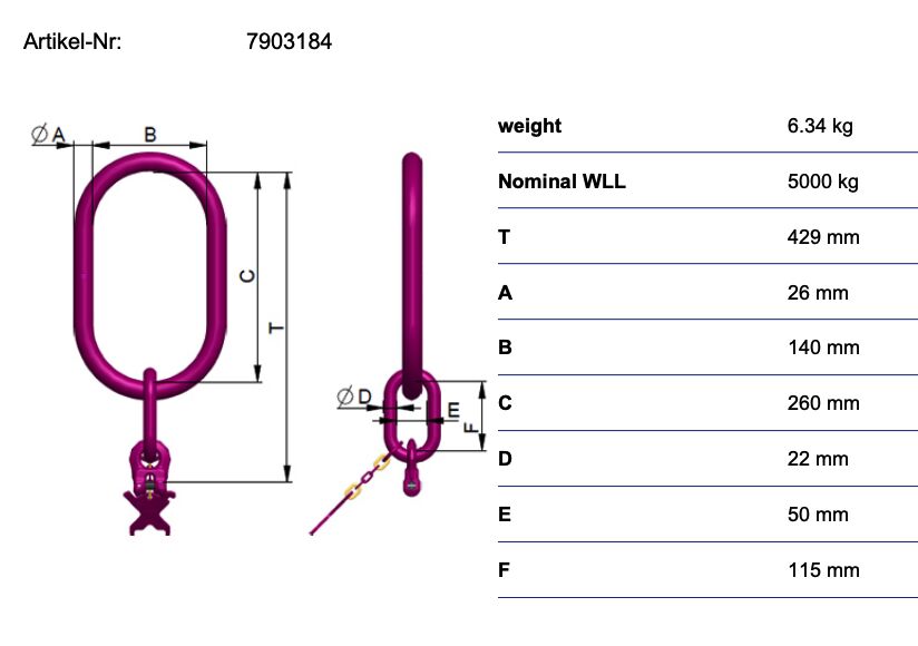 RUD ICE-Special master link one strand ISAK-RG-1-10/140