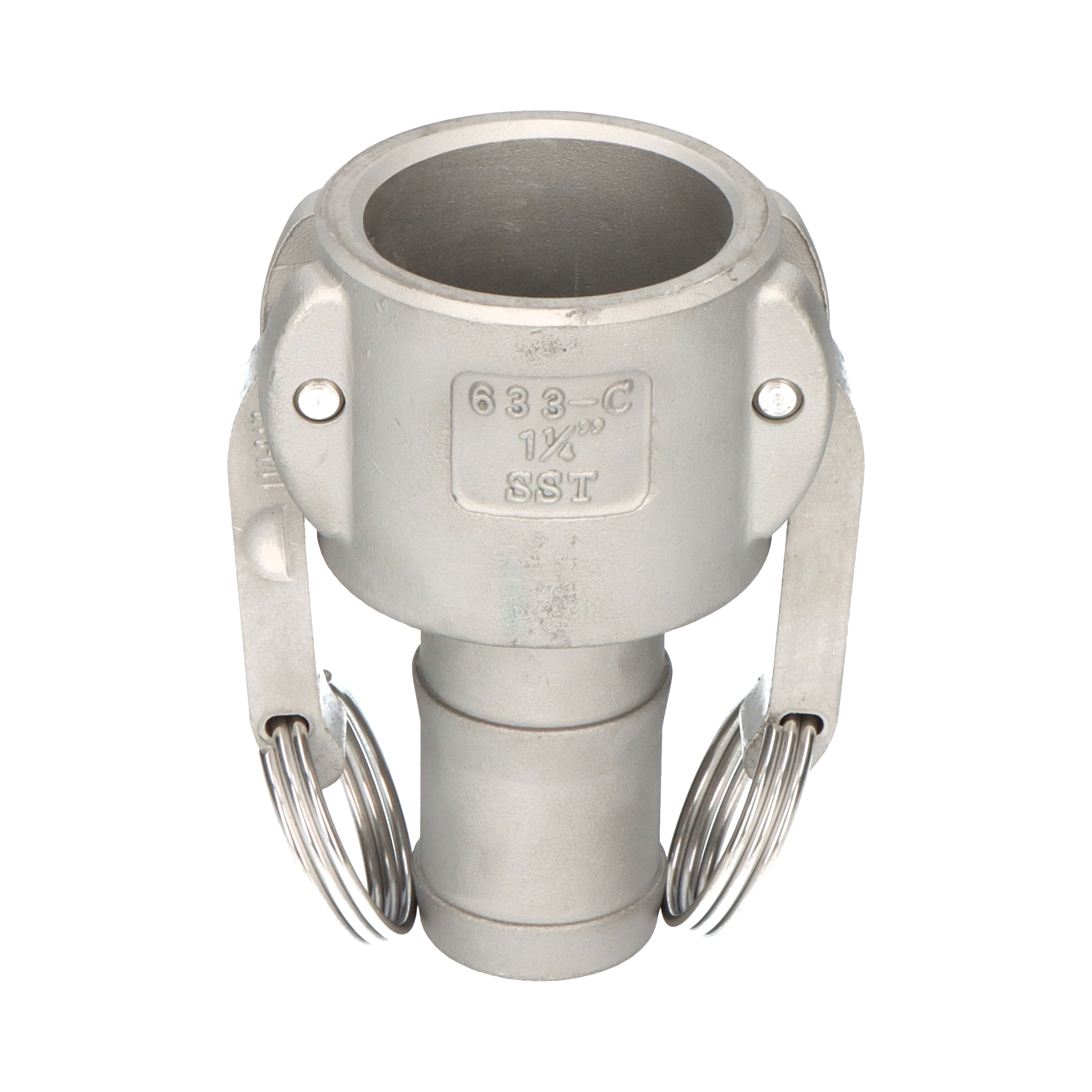 OPW koppeling Kamlok coupler C 1,1/4" slangtule voor slangklemmen RVS