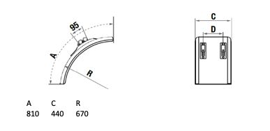 LAGO quarter mudguard Wheelmate Pro - 440 x 810 x 670 mm (WxLxR)