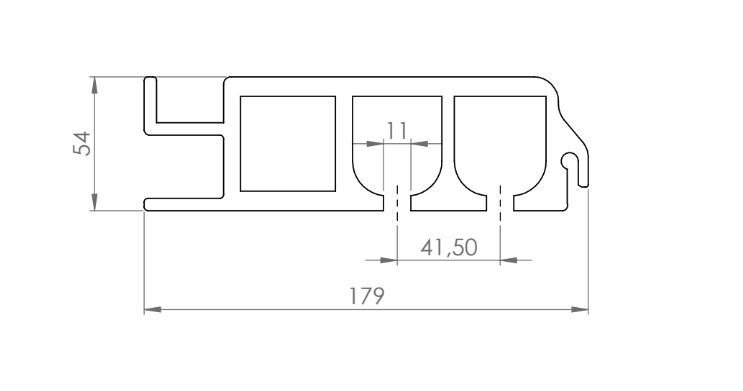 Rhiwa Quality rail de roulement 7500 mm - Sesame Flatliner - aluminium