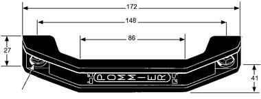 Pommier handle external - lenght 172 mm - black plastic