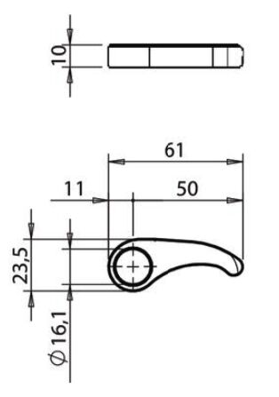 Pommier locking gear clasp - for internal locking Ø 16 mm - stainless steel