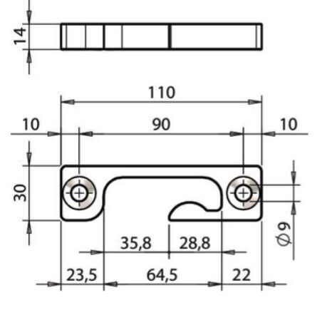 Pommier support pour came - pour fermeture aménagée Ø 16 mm - Acier inoxydable