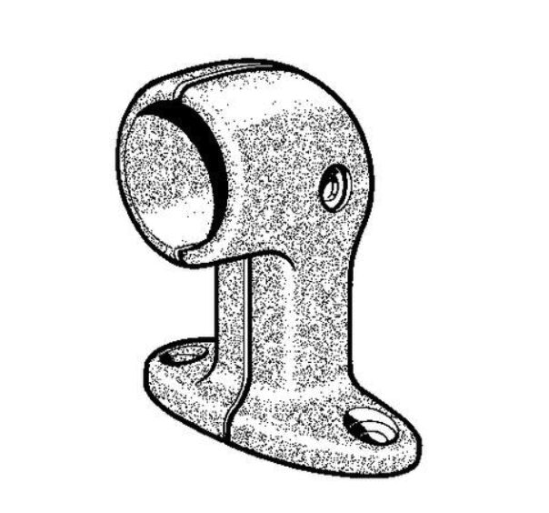 Pommier support pour tube de coulée Ø 30 mm - aluminium - époxy gris