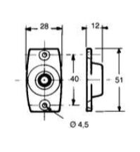 Pommier door stop holder - for pin 1332186 - aluminum