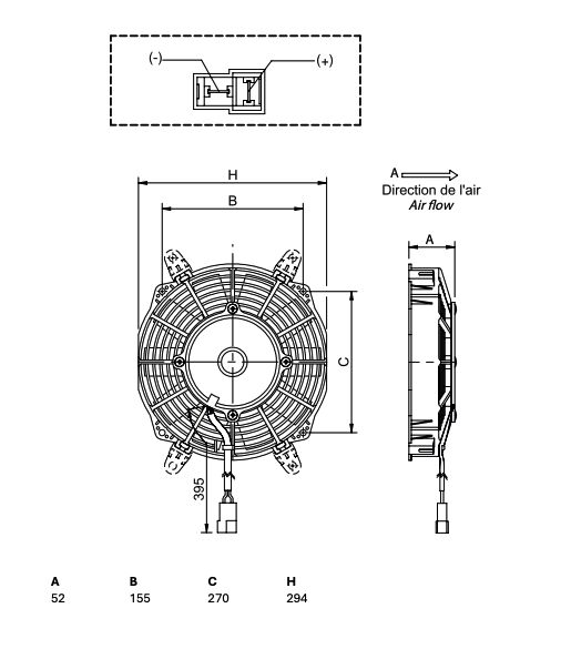 Rhiwa Quality ventilateur axial 12V Ø280mm