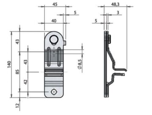 Pommier handle retainer - for locking Ø 27 mm - stainless steel