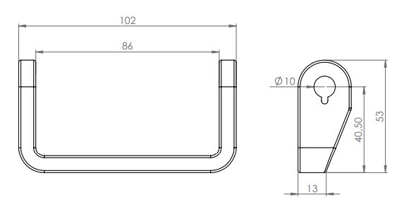Rhiwa Quality scharnierbok - las model - voor scharnierblad MK4 - verzinkt