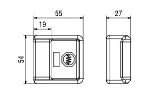 PWP holder - for hook recessed lock side board - plain steel