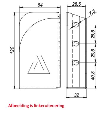 Rhiwa Quality board bracket - right - 27 mm inside - rivet model