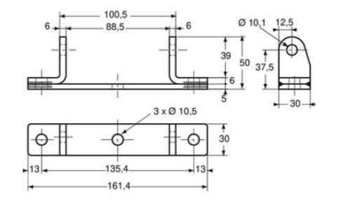 Pommier scharnierbok - schroefbaar - voor scharnierbreedte 88 mm - RVS