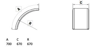 LAGO spatschild Wheelmate - 670 x 700 x 670 mm (BxLxR)