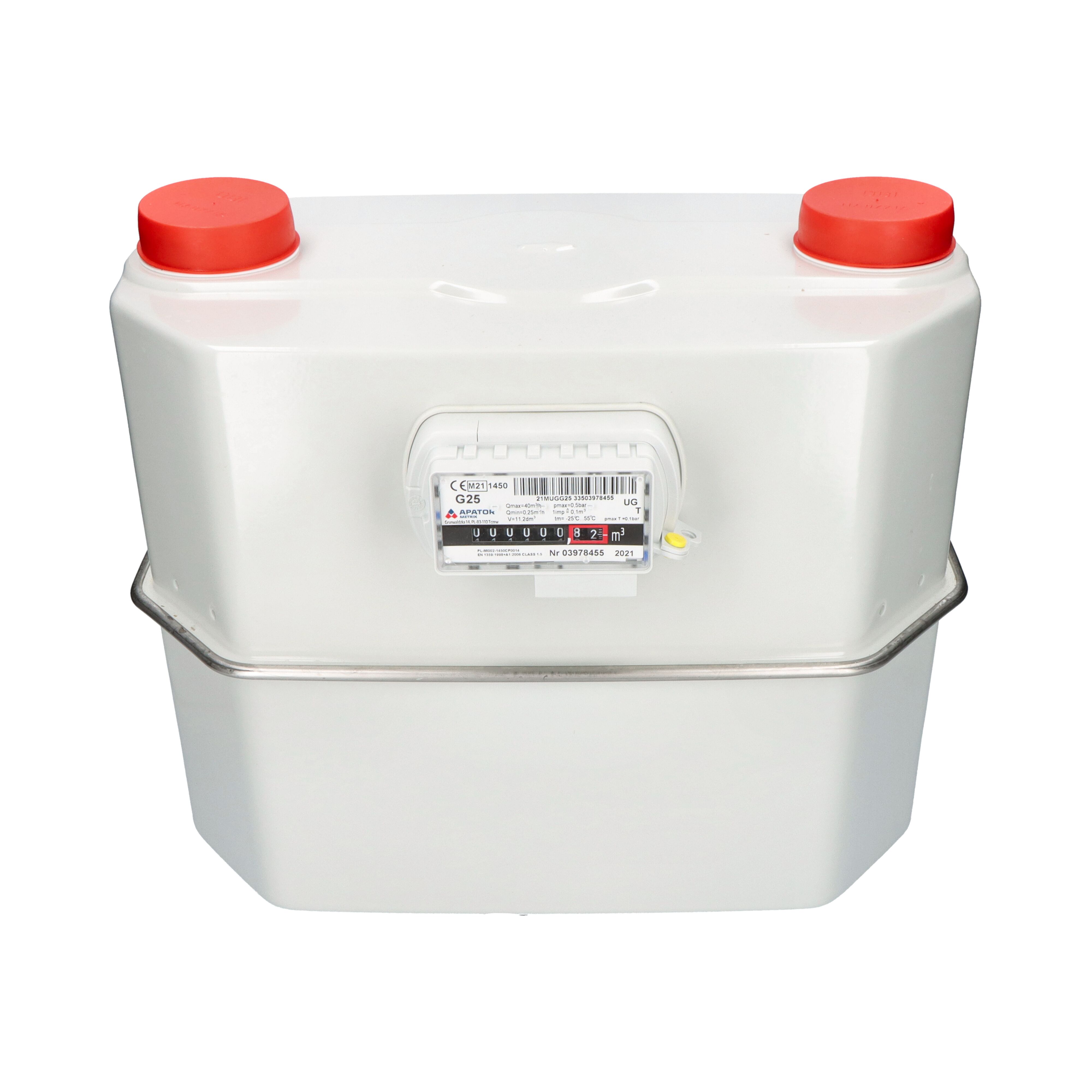 Apator diaphragm gas meter UG G25 11.2l 2-pipe 335 mm