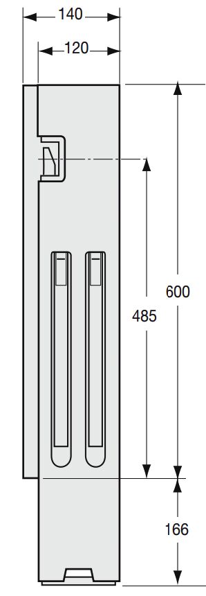 Kinnegrip K4 achterrong - 600 mm - links