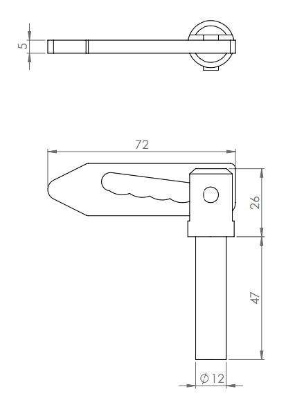 Rhiwa Quality tuimelsluiting - M12 x 47 mm - klembereik 5 mm - verzinkt