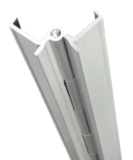 Rhiwa Quality pianoscharnier met flens 2000 mm - 180° klapbaar - aluminium