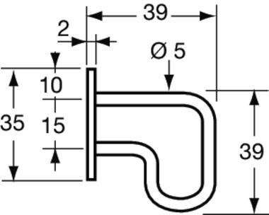 Pommier lashing rail - 1050 mm - with offset rings - zinc plated