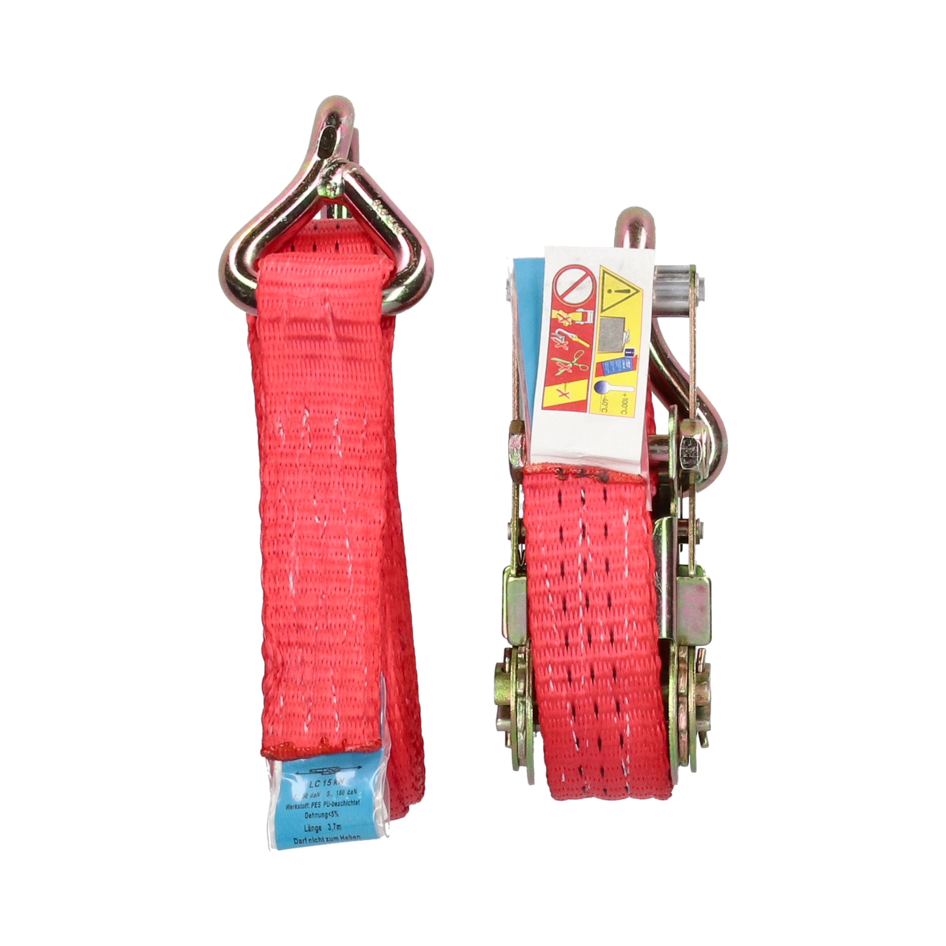 Rhiwa Quality sjorband 35 mm - met ratelsluiting en punthaak - 6000 mm