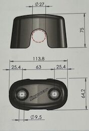 Pommier guard block - for external locking mechanism Ø 27 mm - rubber