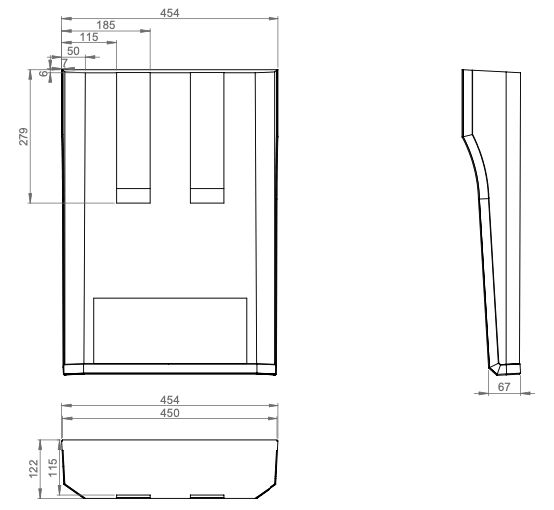 Parlok vertical mudguard 450 x 640 mm (WxH) - HDPE