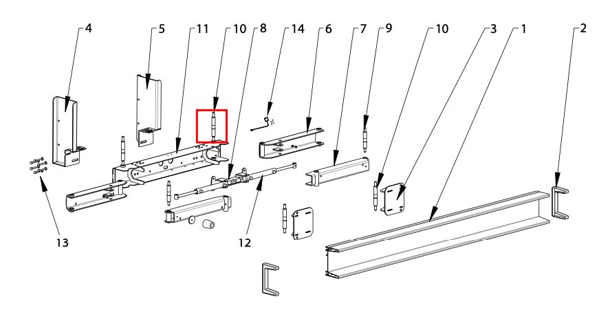 Pommier connection shaft 230 mm - for XPAND bumper - R58-02
