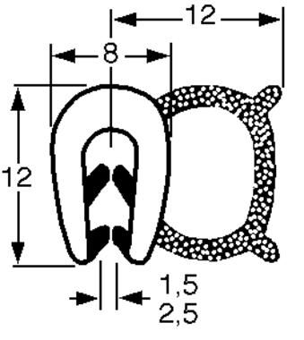 Pommier band clamp with ball - clamp range 1,5-2,5 mm - height 12 mm - roll 100 meter