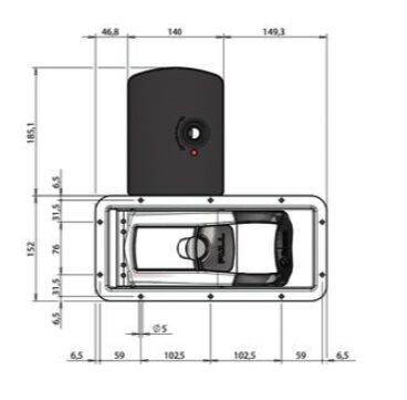 Pommier fermeture encastrée Ø 16 mm - Tirage Torseo - profondeur d'installation 29 mm - Acier inoxydable
