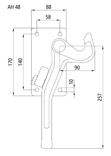 Rhiwa Quality sluiting - rapid H115S - links - blank staal