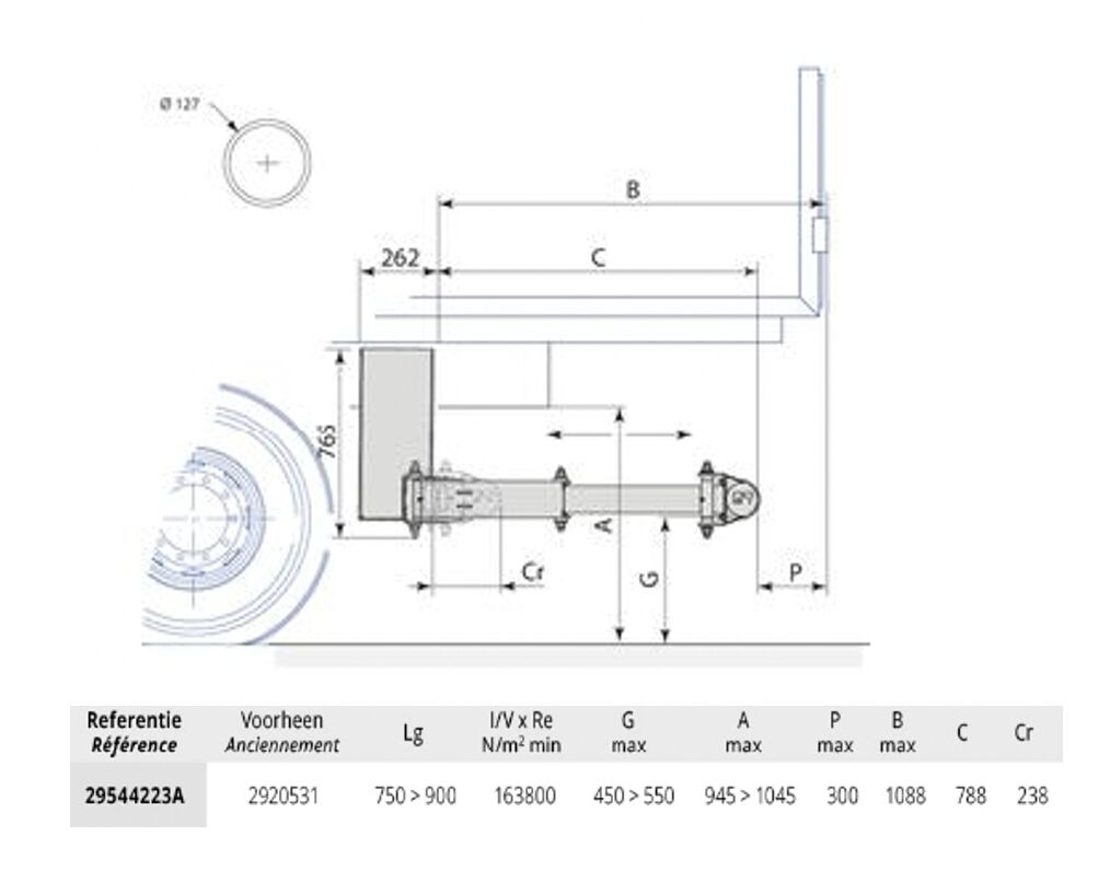 Pommier bumper XPAND P42A - hydraulic horizontal retractable - 788 mm - R58-03