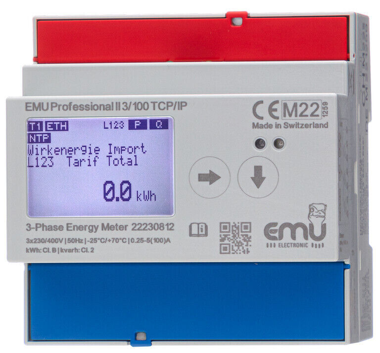 EMU 3-fase direct kWh-meter Professional II 3/100 TCP/IP