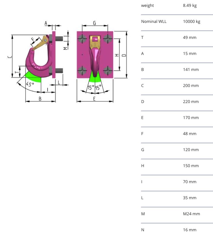 RUD screwable hook VCGH-G 16 - 10t