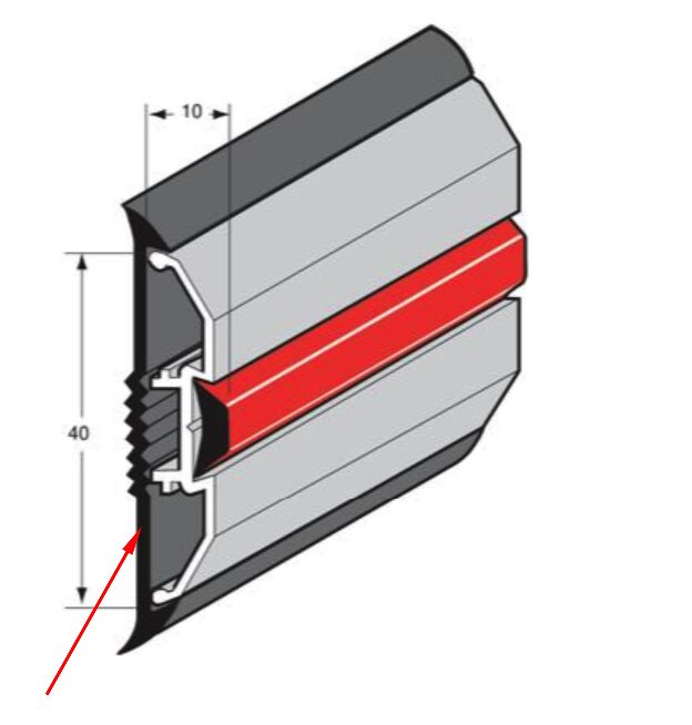 Pommier onderplaat 40 mm - voor stootlijst 1835105 / 1835108 - zwart - 25 meter